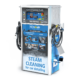 Car Hygiene plus för ångrengöring av bilar i rostfritt stål från Tecnovap, utrustad med slangar för ånga och dammsugning samt instruktioner för bilrengöring på frontpanelen.